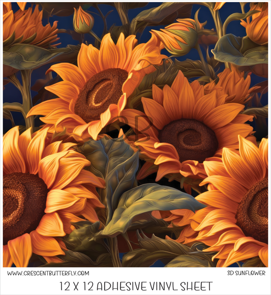 Sunflower 3D Design Printed Vinyl Sheet