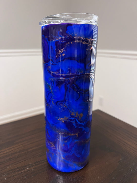 Deep Blue Waters 20oz Skinny Tumbler-Pre Made-RTS