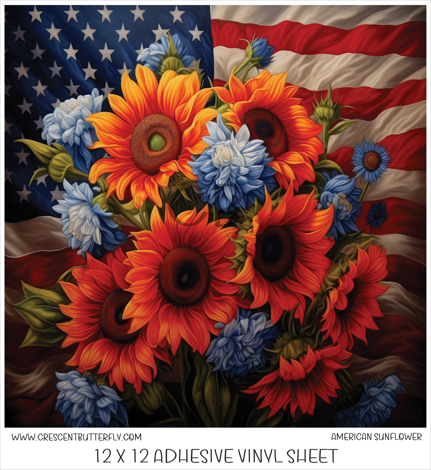 American Sunflower 3D Design Printed Vinyl Sheet