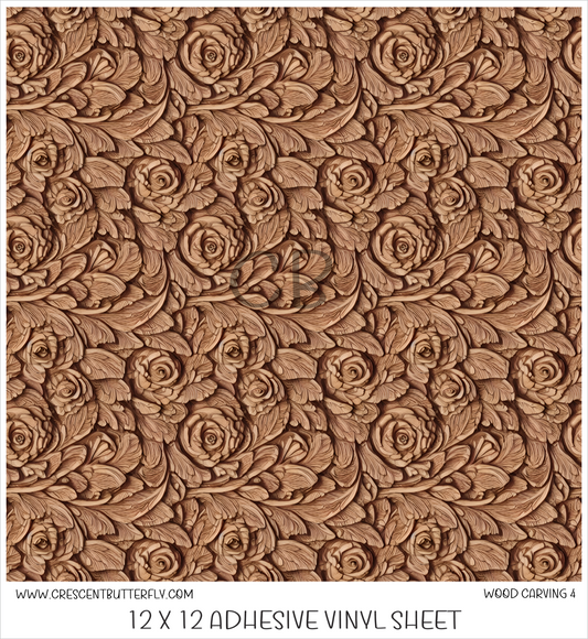 Wood Carving 4 Printed Vinyl Sheet