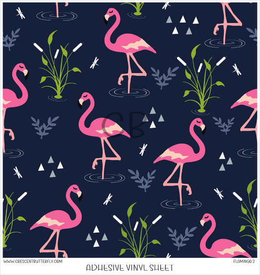 Flamingo 2 Printed Vinyl Sheet