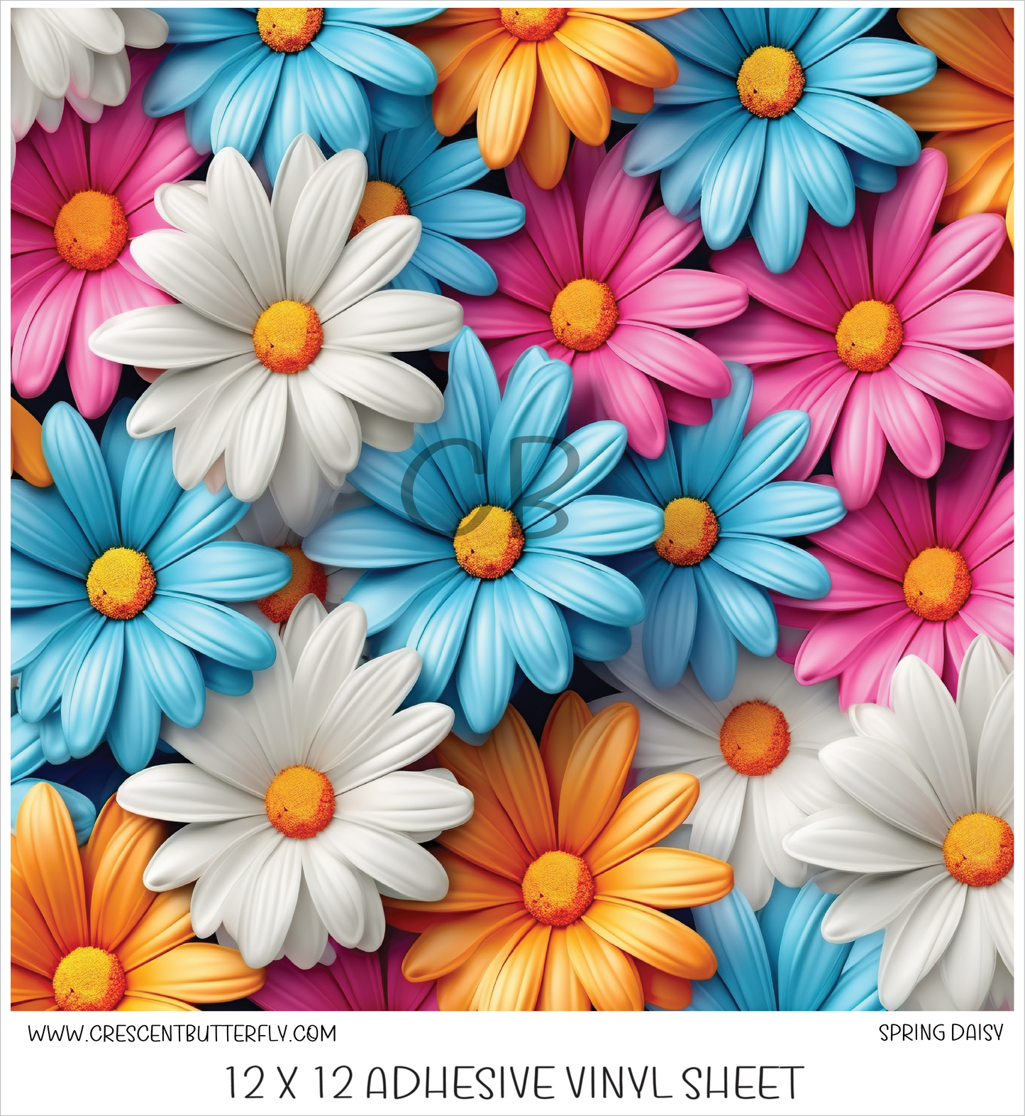 Spring Daisy 3D Design Printed Vinyl Sheet