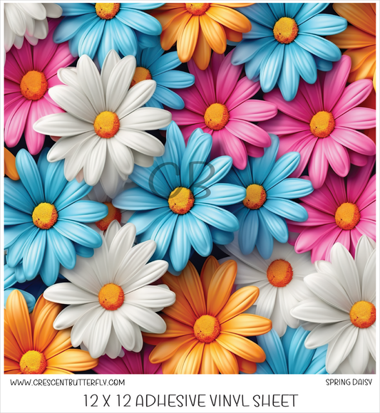 Spring Daisy 3D Design Printed Vinyl Sheet