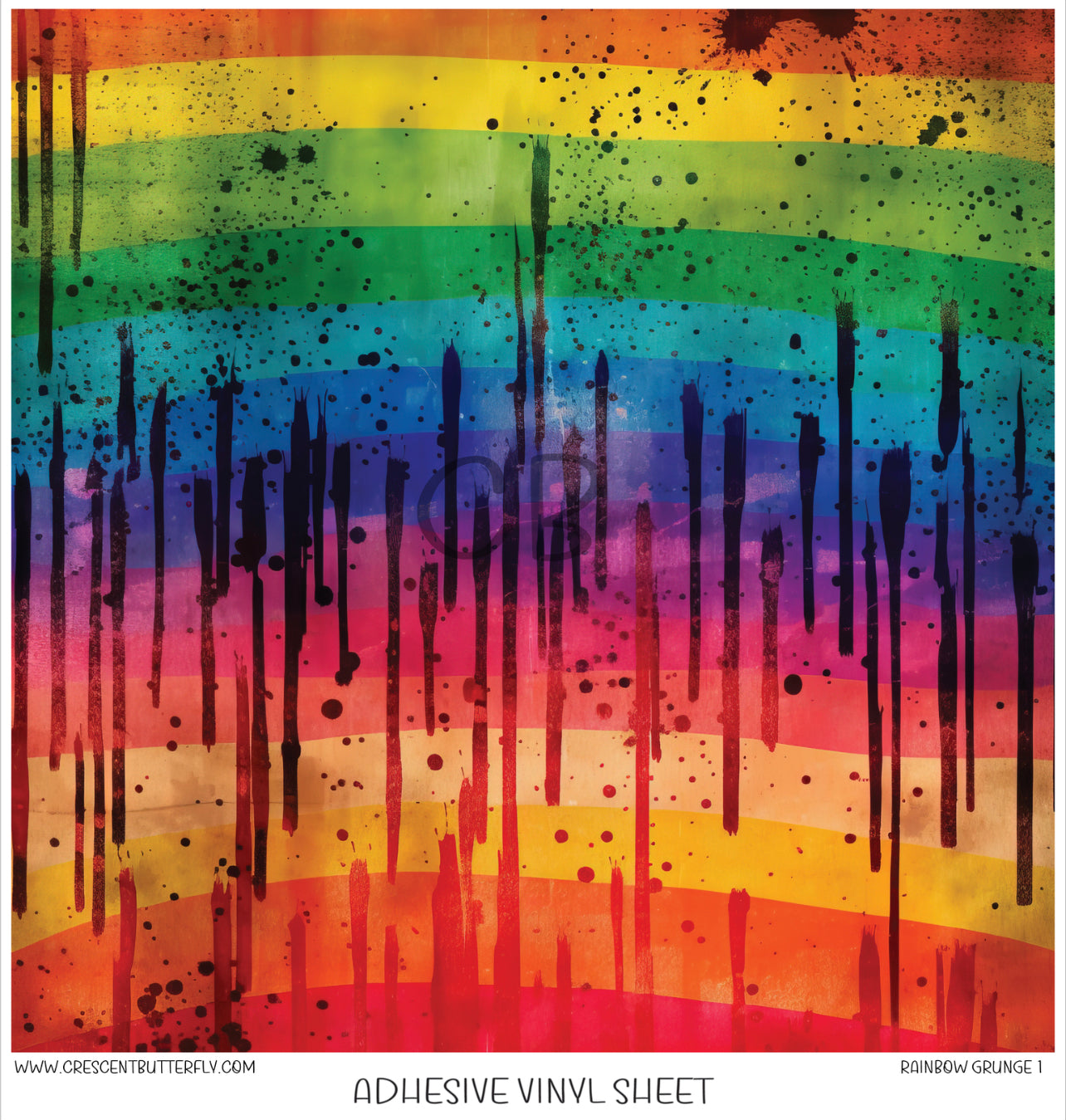 Rainbow Grunge 1 Printed Vinyl Sheet/Wrap