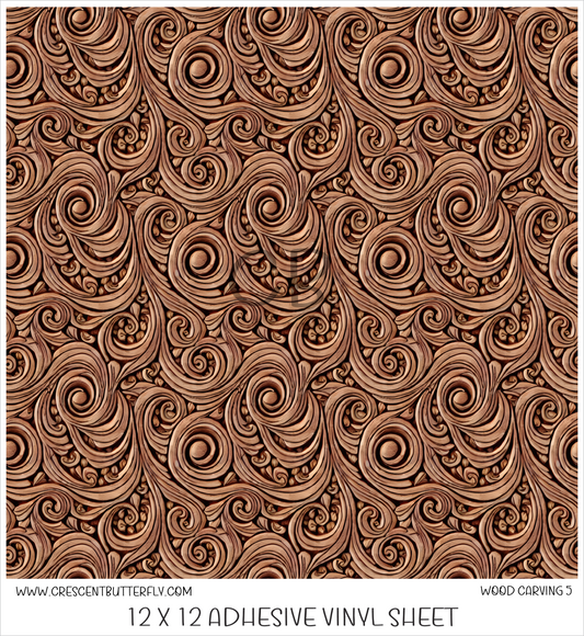 Wood Carving 5 Printed Vinyl Sheet