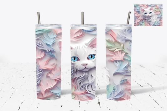 Pastel Cat 3D Sublimation Tumbler