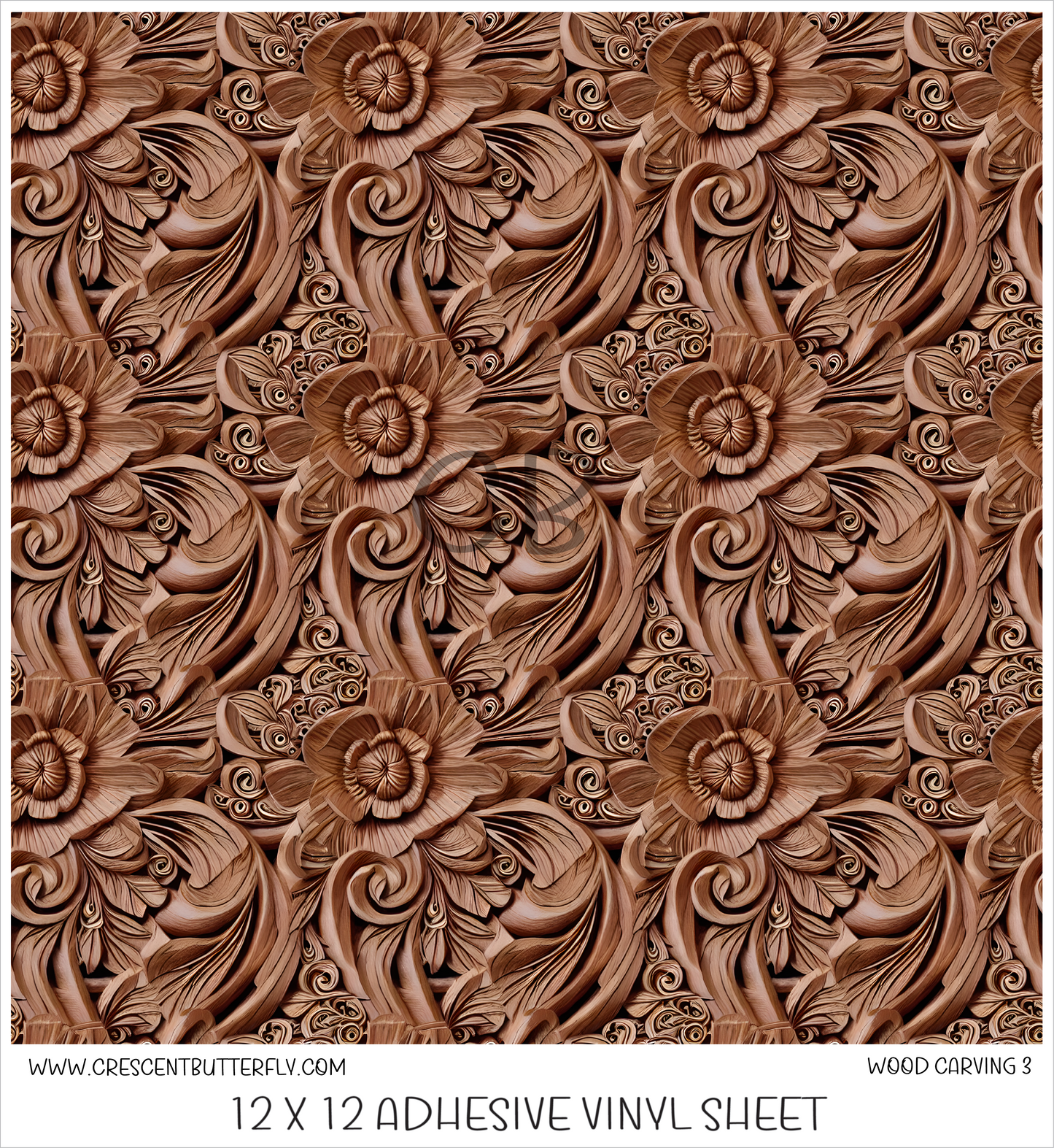 Wood Carving 3 Printed Vinyl Sheet