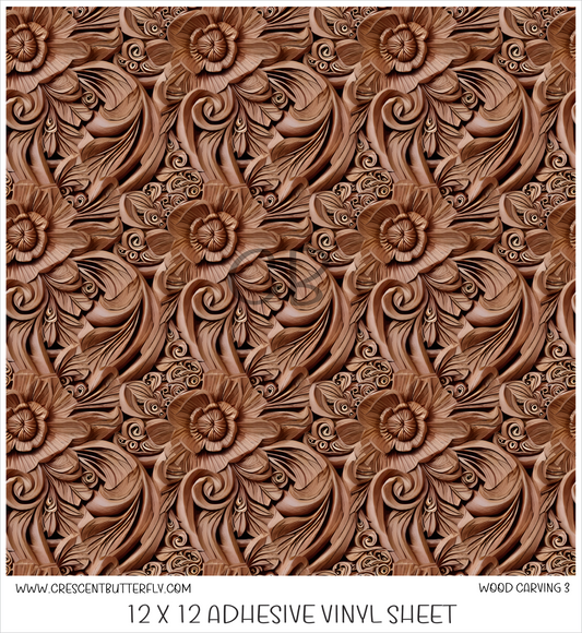 Wood Carving 3 Printed Vinyl Sheet