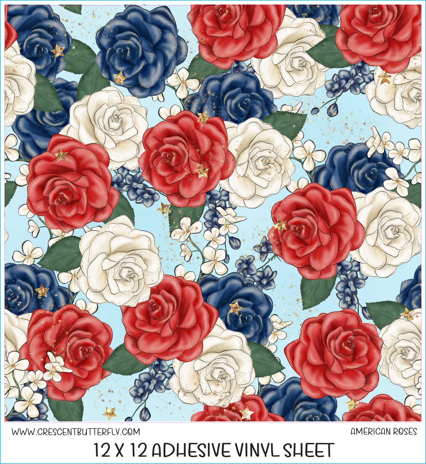 American Roses Printed Vinyl Sheet