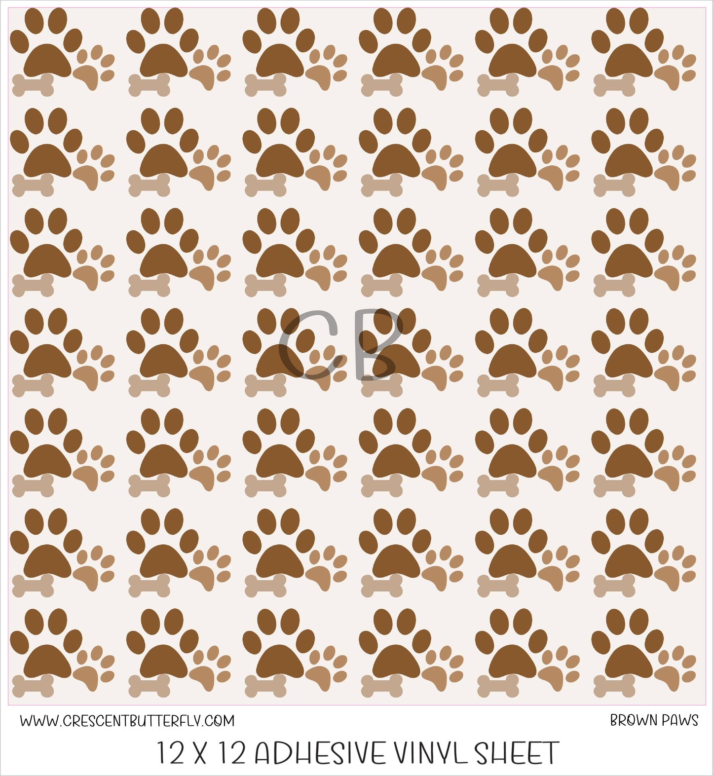 Brown Paws Printed Vinyl Sheet