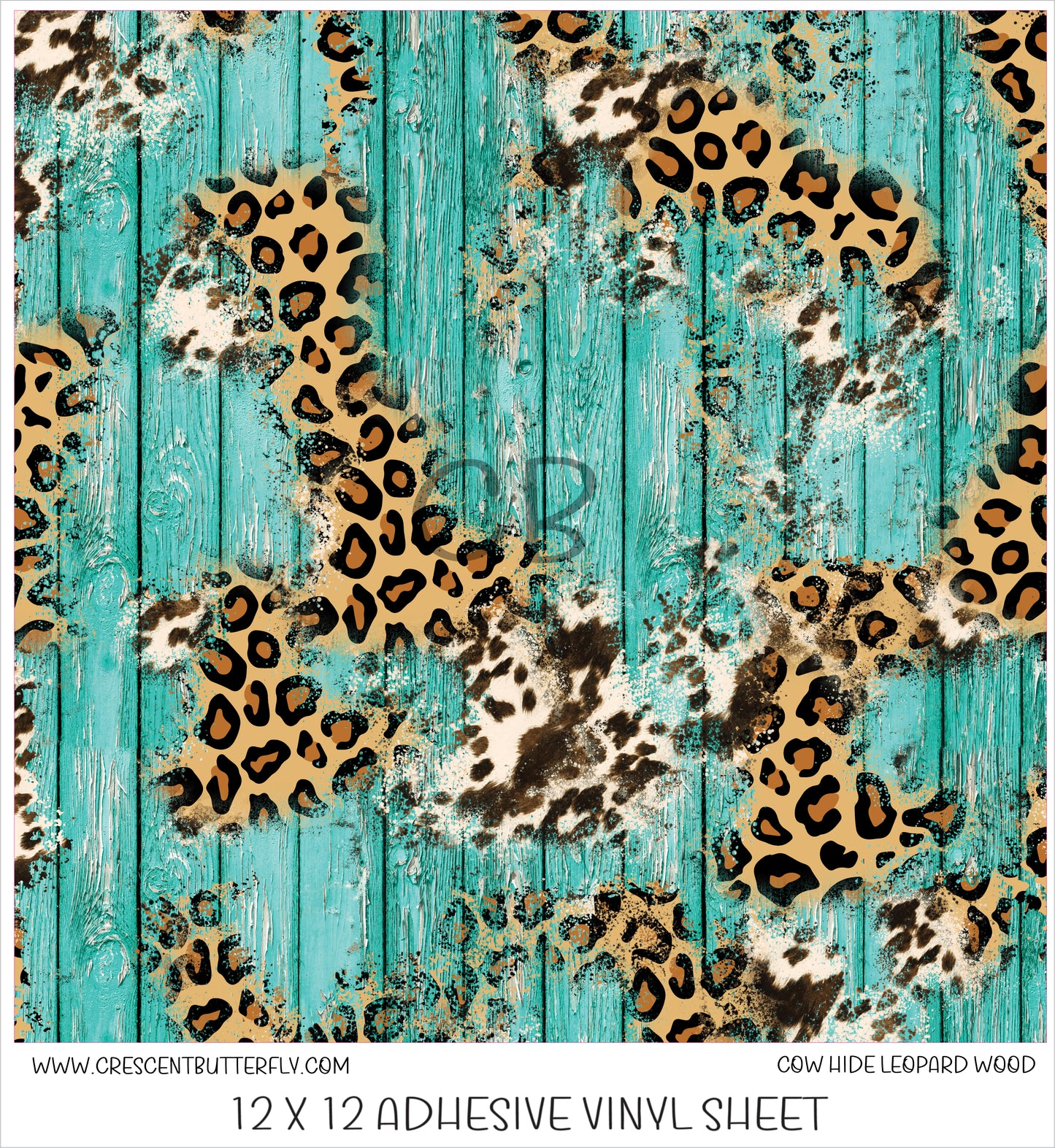 Cow Hide Leopard Wood Printed Vinyl Sheet