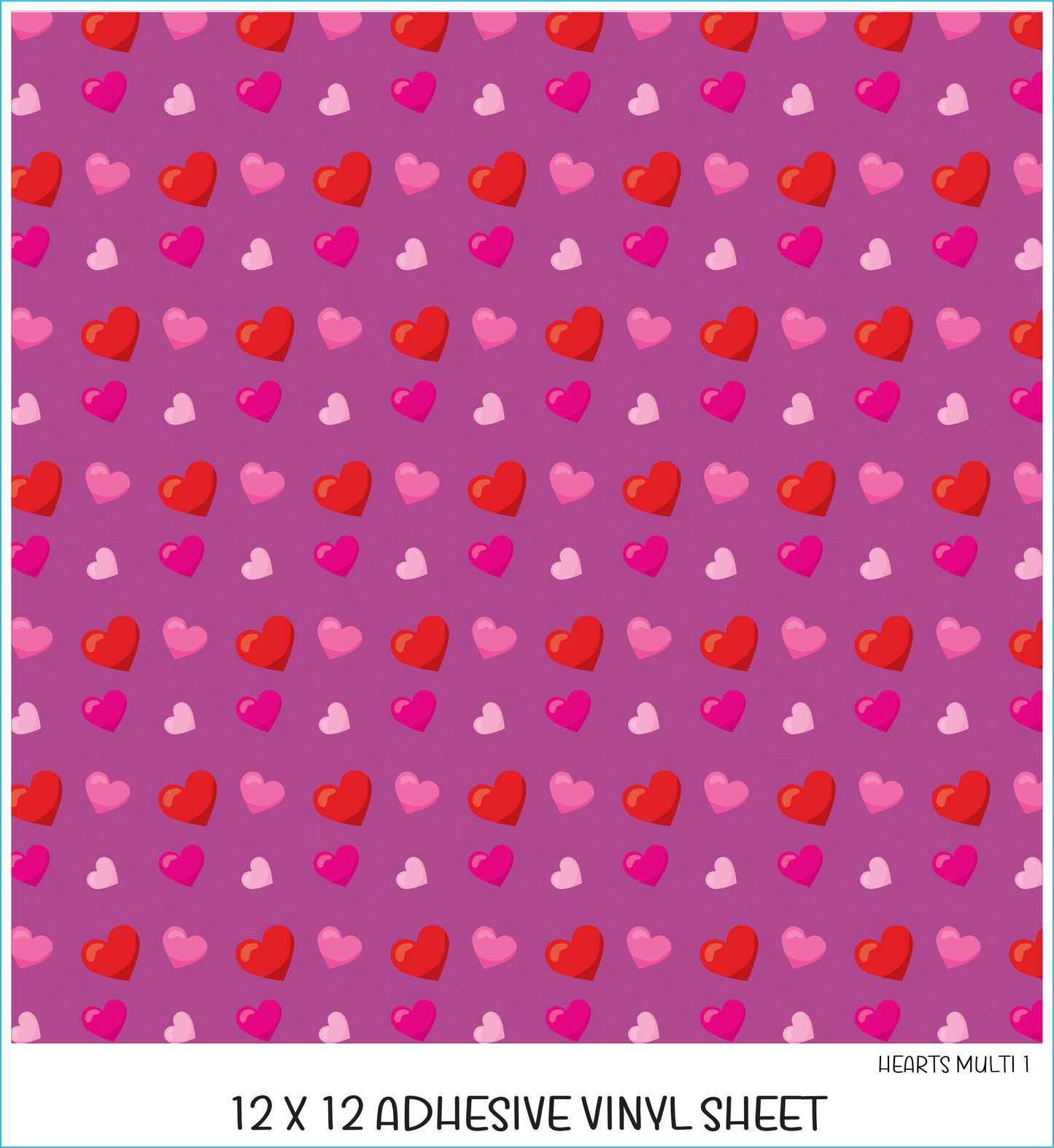 Hearts Multi 1 Printed Vinyl Sheet