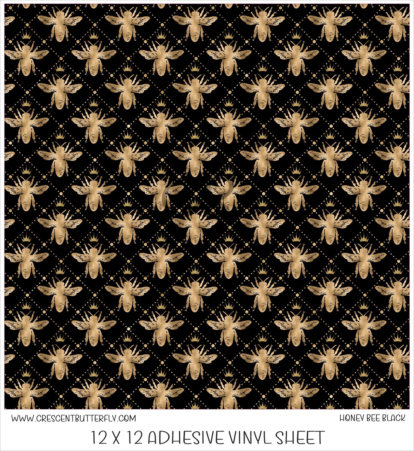 Honey Bee Black Printed Vinyl Sheet