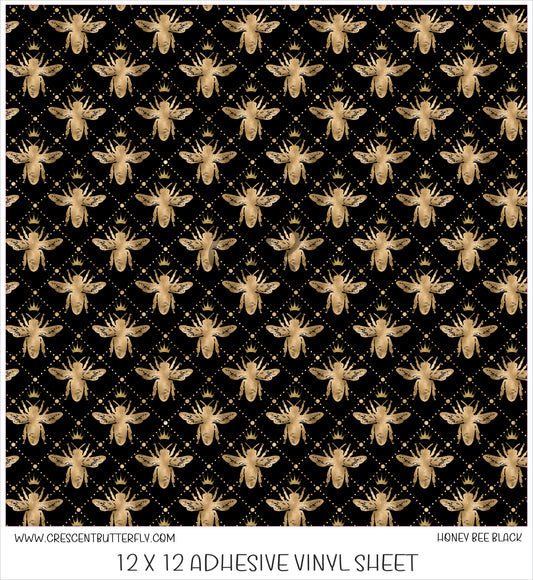 Honey Bee Black Printed Vinyl Sheet