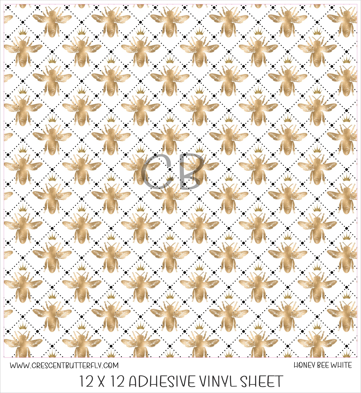 Honey Bee White Printed Vinyl Sheet