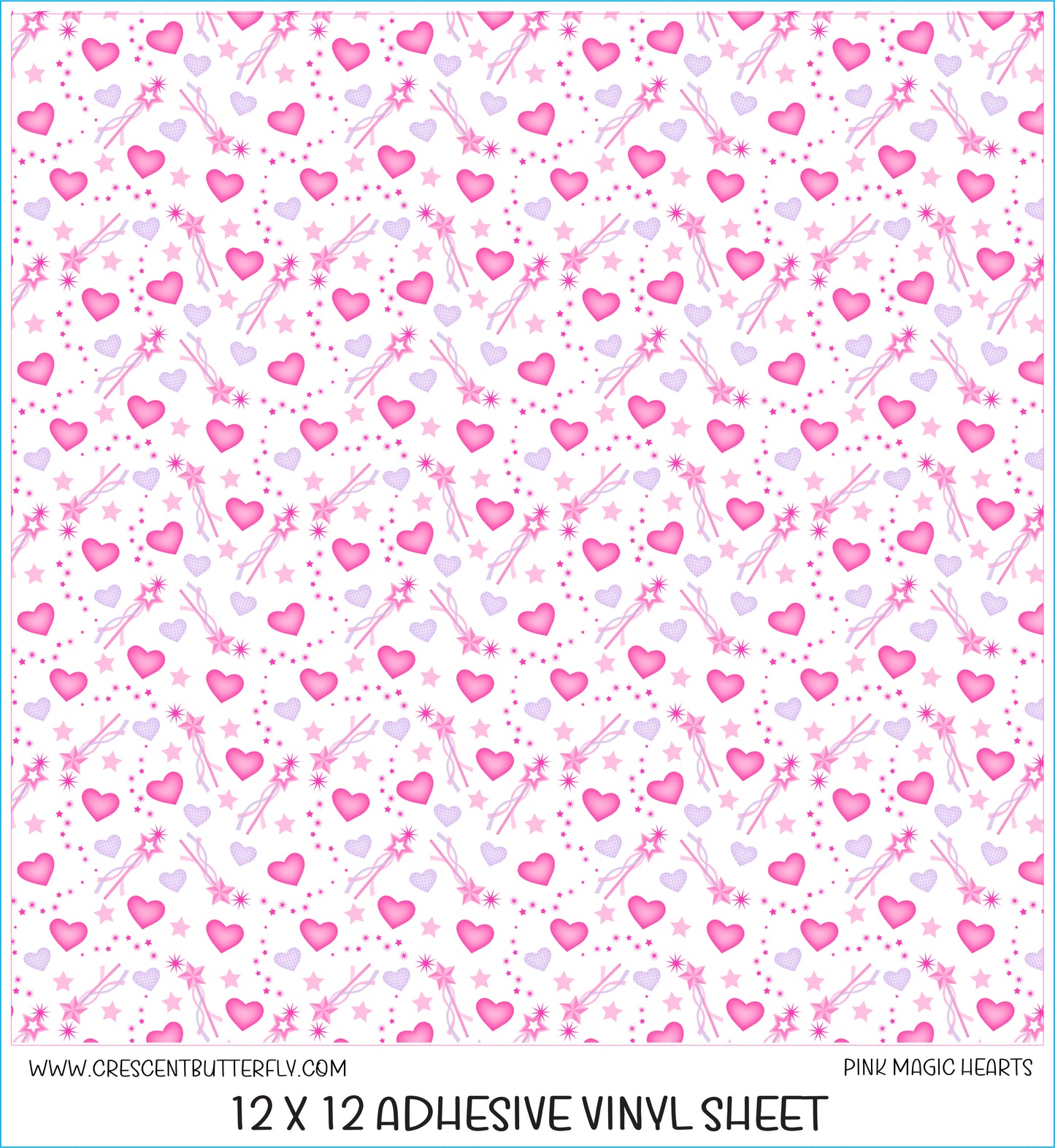 Pink Magic Hearts Printed Vinyl Sheet