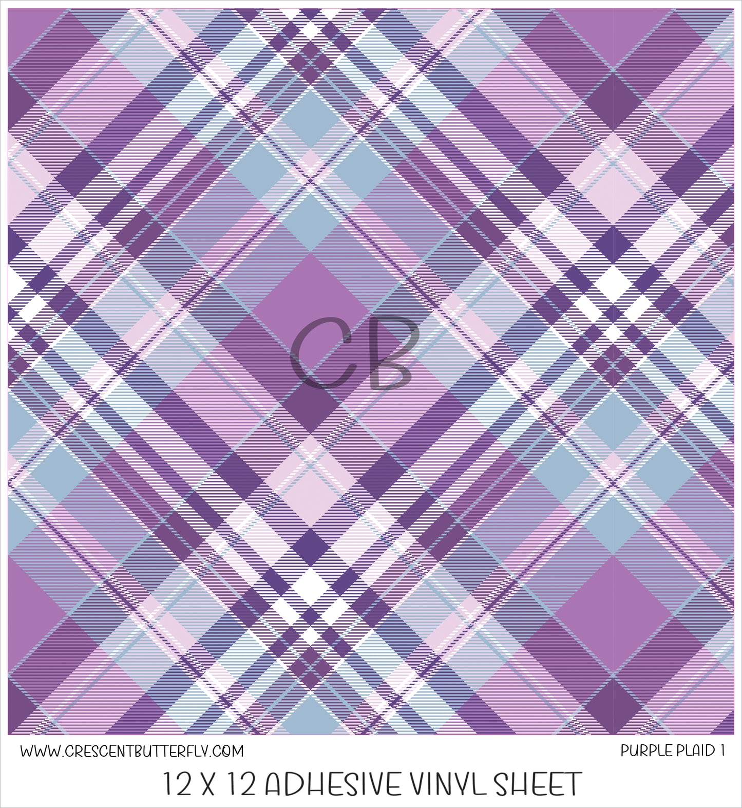 Purple Plaid 1 Printed Vinyl Sheet