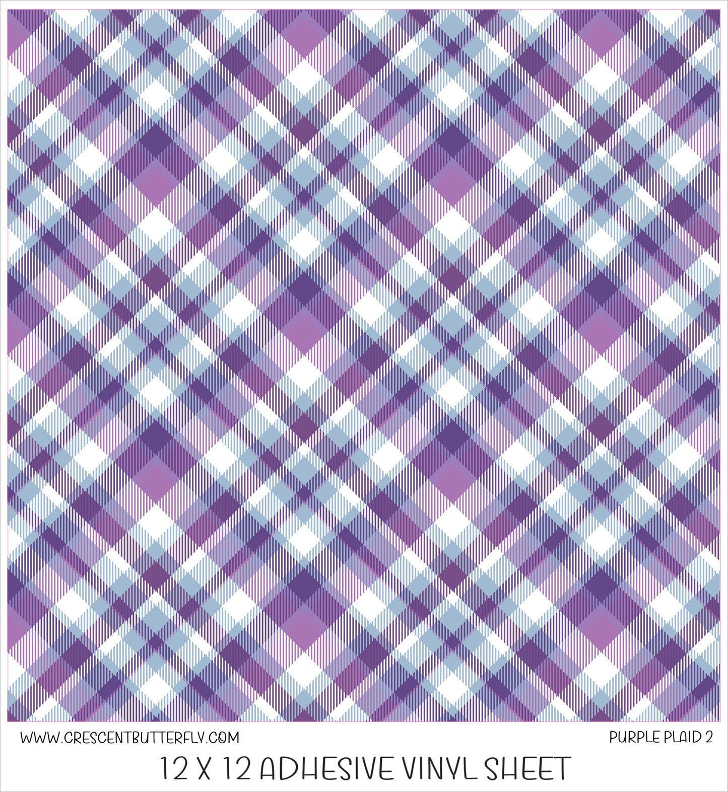 Purple Plaid 2 Printed Vinyl Sheet