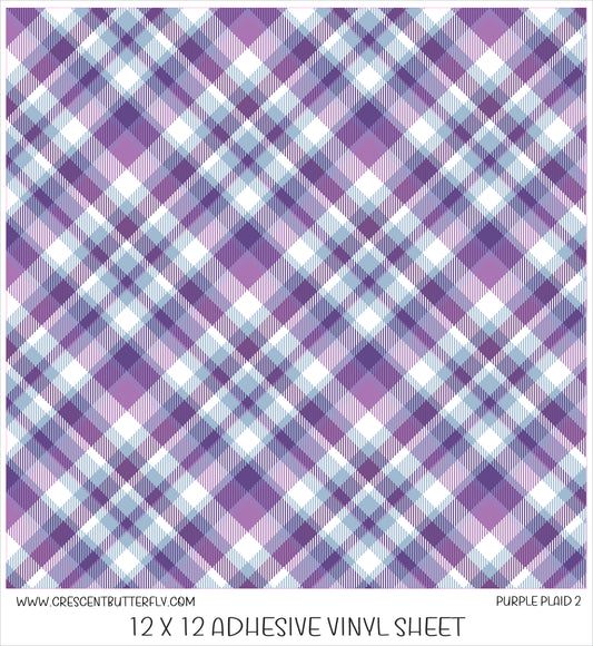 Purple Plaid 2 Printed Vinyl Sheet