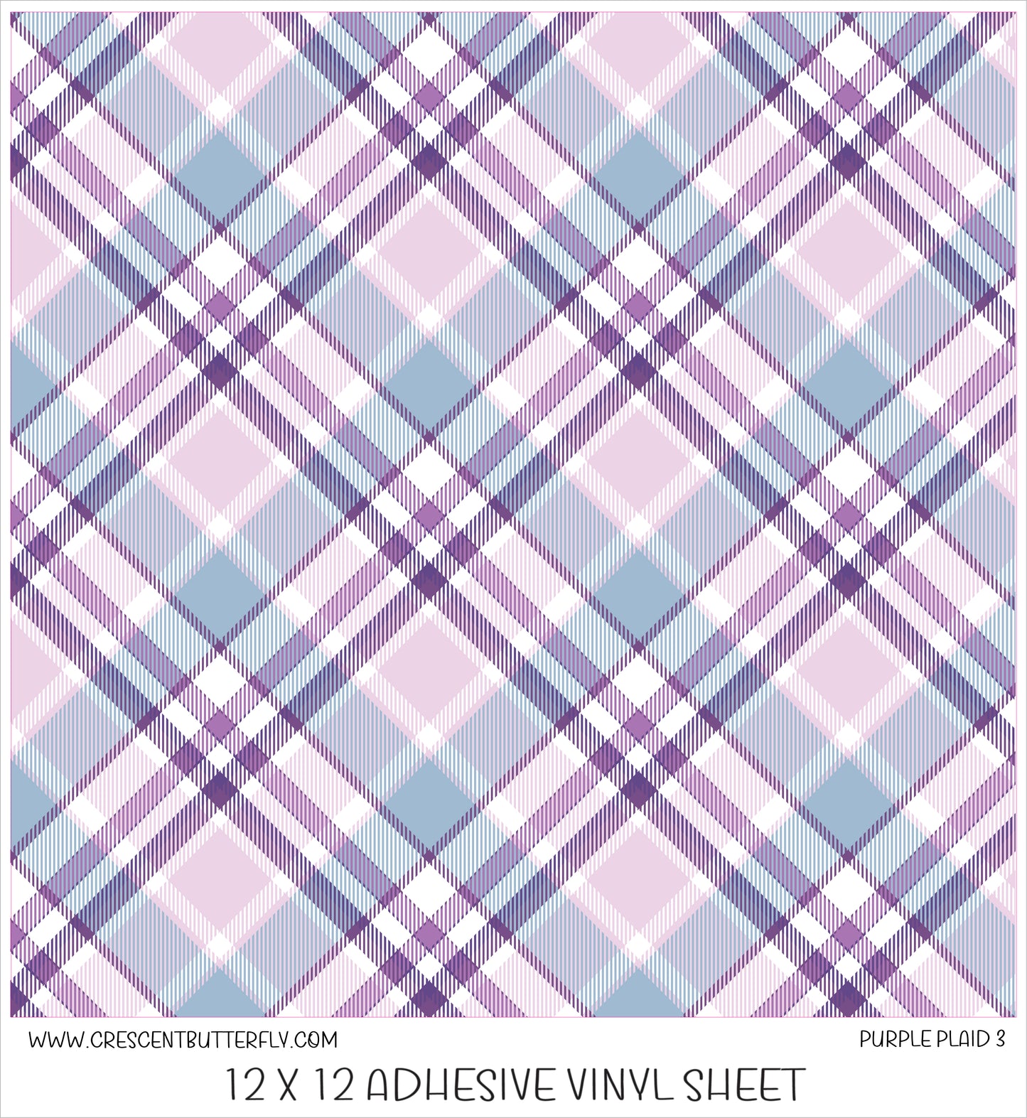 Purple Plaid 3 Printed Vinyl Sheet