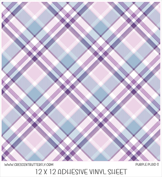 Purple Plaid 3 Printed Vinyl Sheet