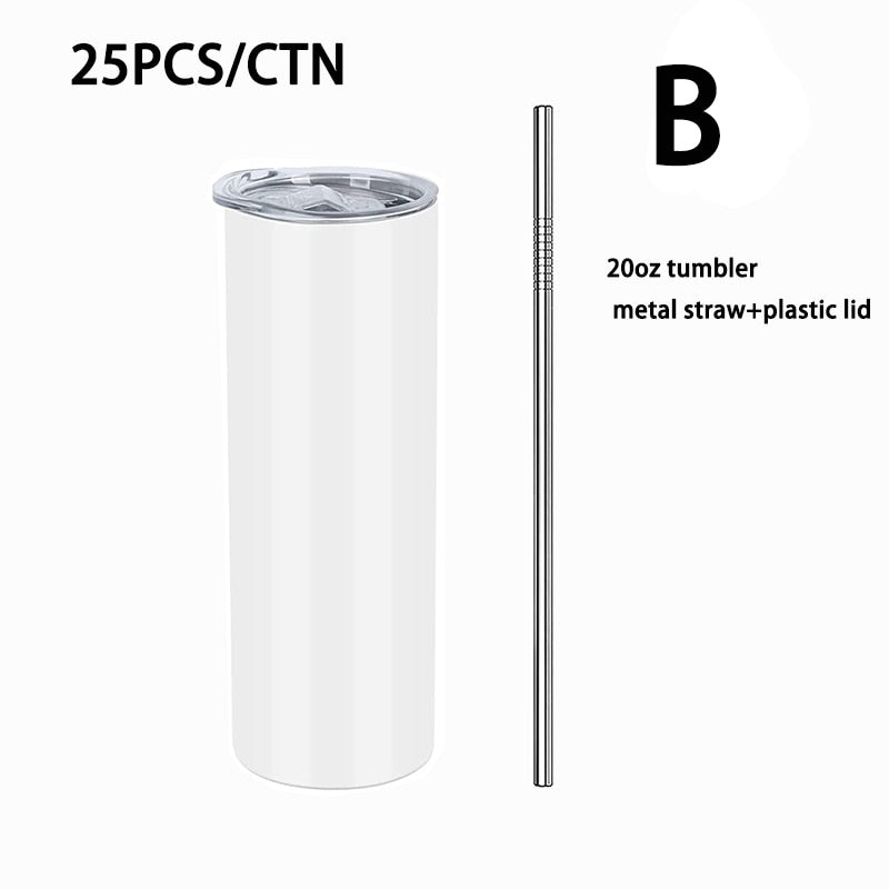 20oz 25pack Stainless Steel Straight skinny sublimation blanks Tumbler