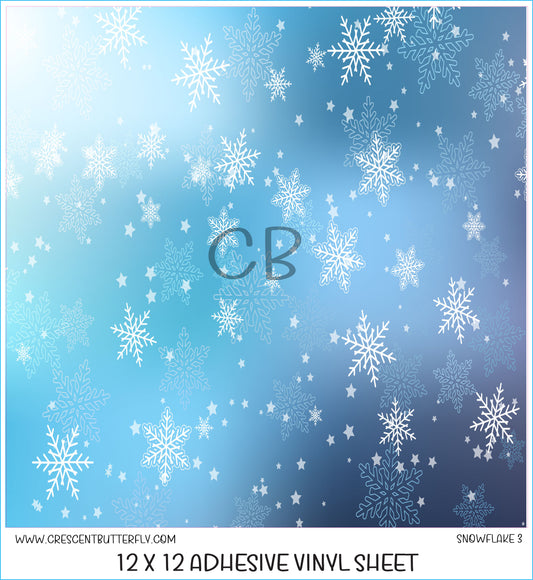 Snowflake 3 Printed Vinyl Sheet