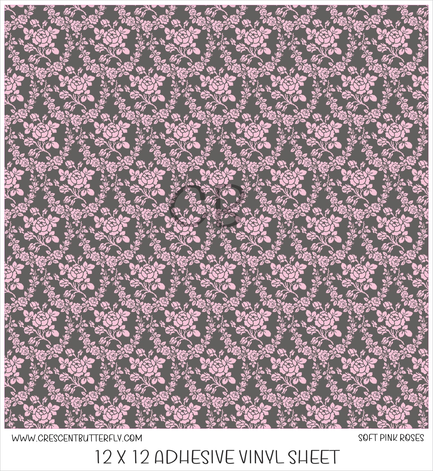 Soft Pink Roses Printed Vinyl Sheet