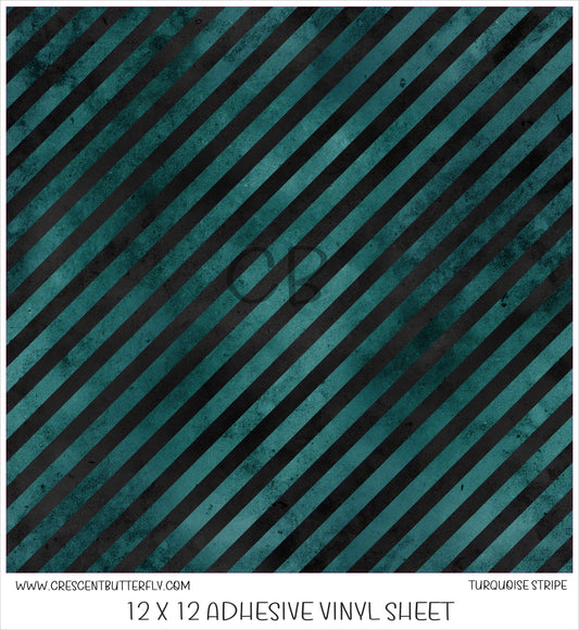 Turquoise Stripes Printed Vinyl Sheet