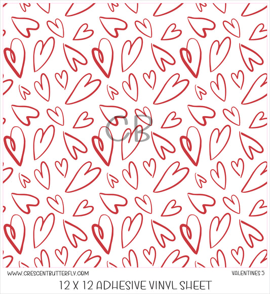 Valentines 5 Printed Vinyl Sheet