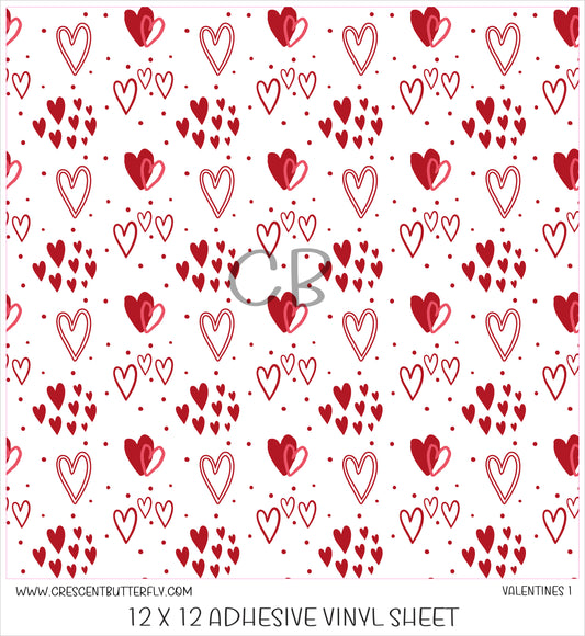 Valentines 1 Printed Vinyl Sheet