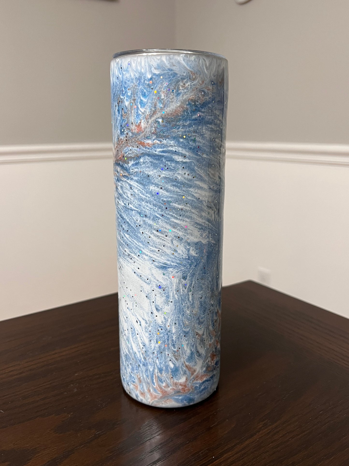 Winter Feather 30oz Skinny Tumbler-Pre Made-RTS