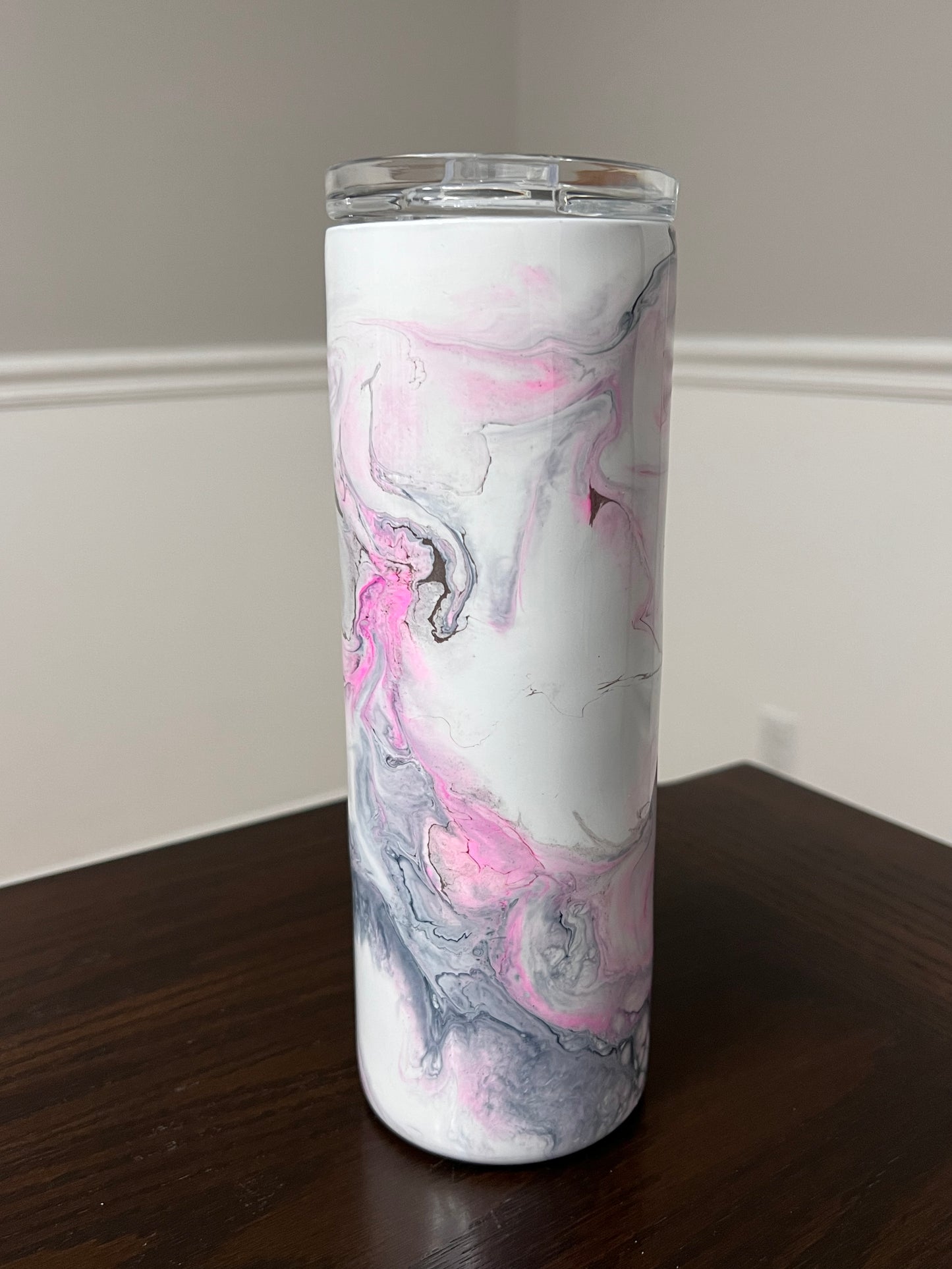 Pink Haze Marble 20oz Skinny Tumbler-Pre Made-RTS