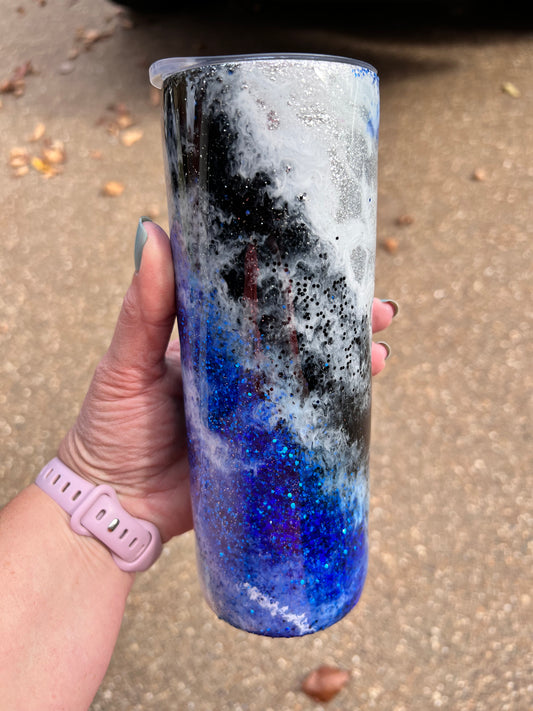 Milky Way Blue Black 20oz Skinny Tumbler-Pre Made-RTS