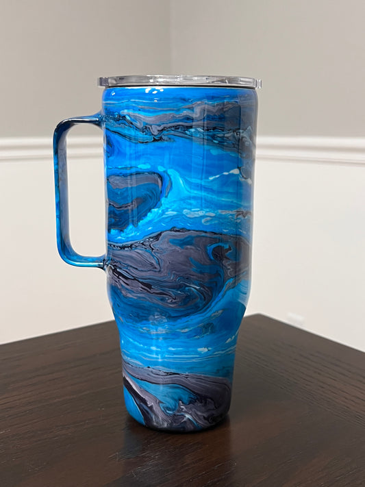 Blue Swirls 24oz Modern Curve Hoggdle Tumbler-Pre Made RTS