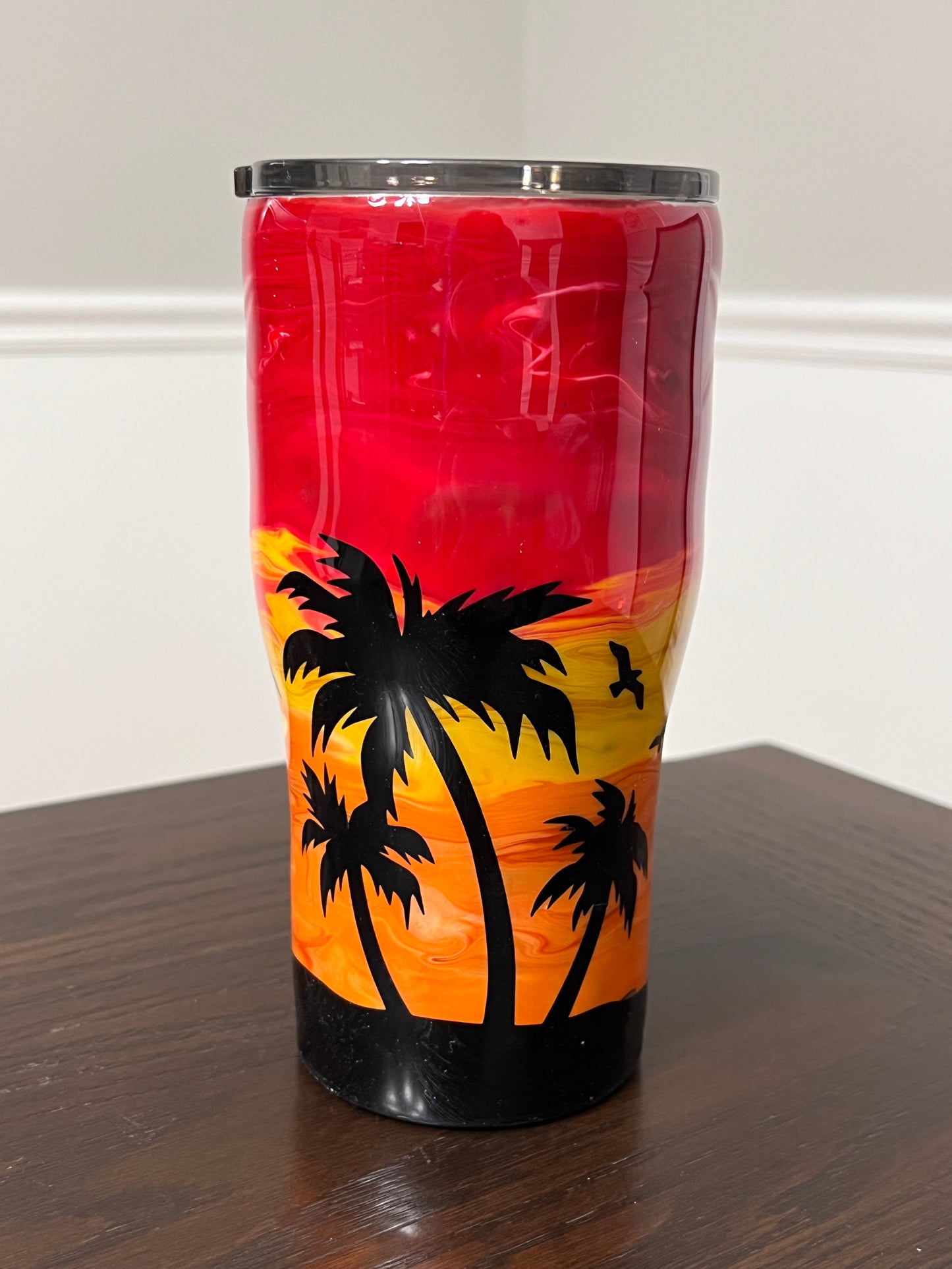 Sunset Palms 20oz Modern Curve Tumbler-Pre Made-RTS