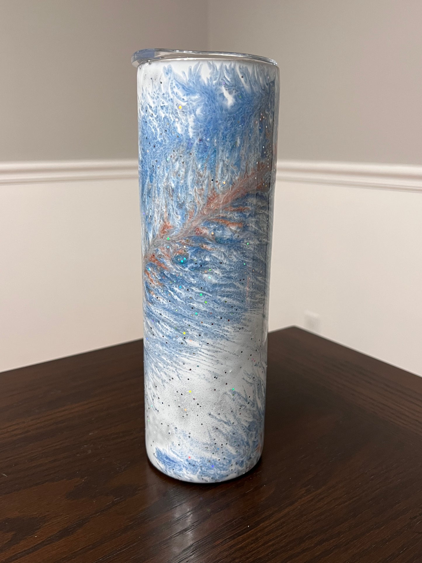 Winter Feather 30oz Skinny Tumbler-Pre Made-RTS