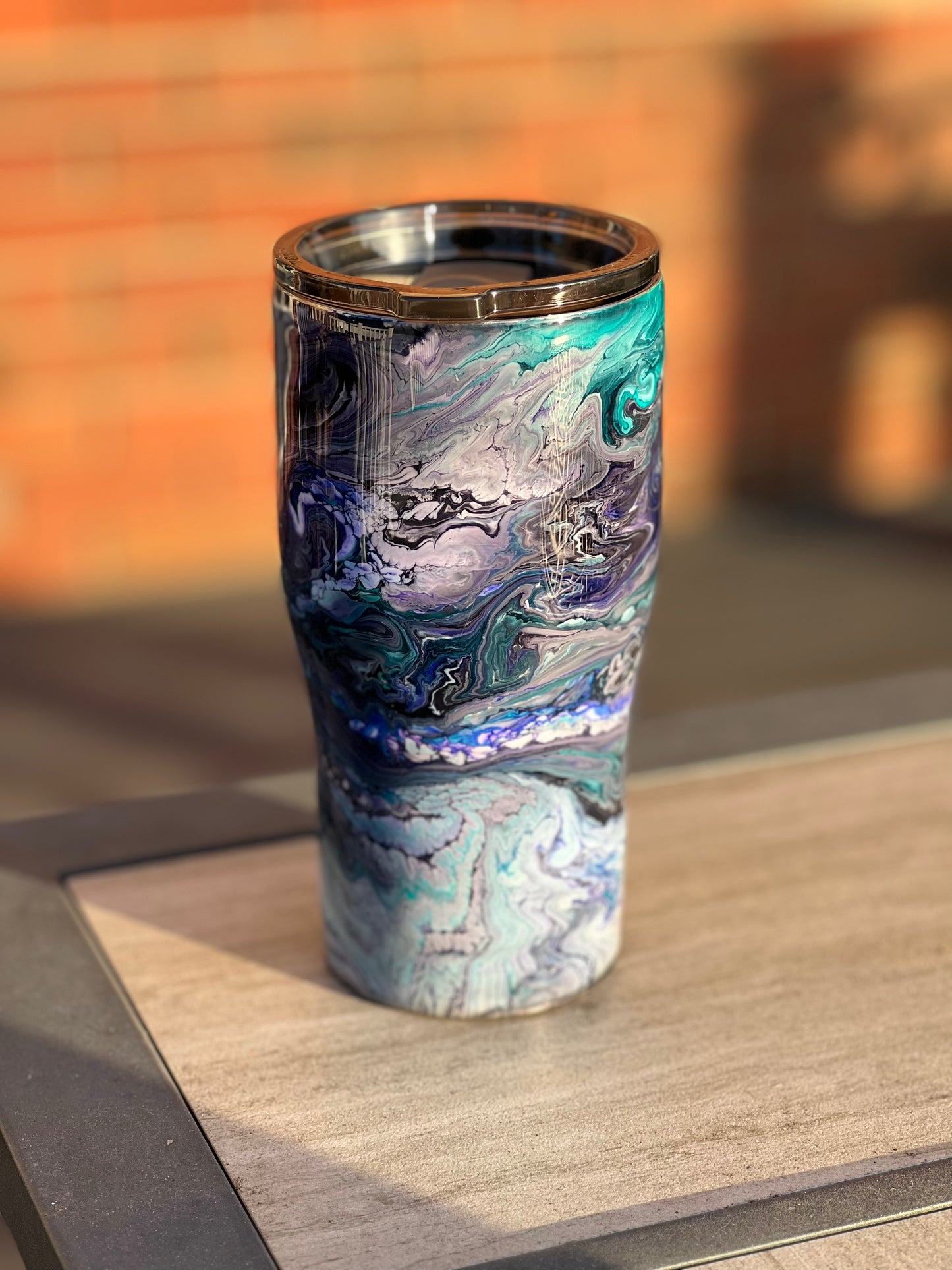 RTS #25 Teal Swirl 20oz Modern Curve Tumbler-Pre Made-RTS