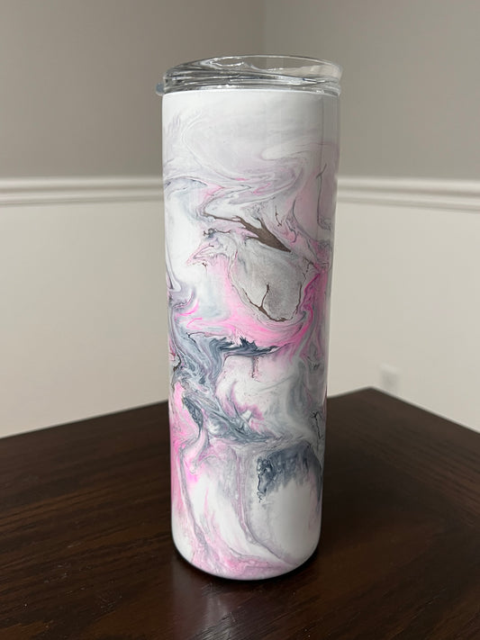 Pink Haze Marble 20oz Skinny Tumbler-Pre Made-RTS