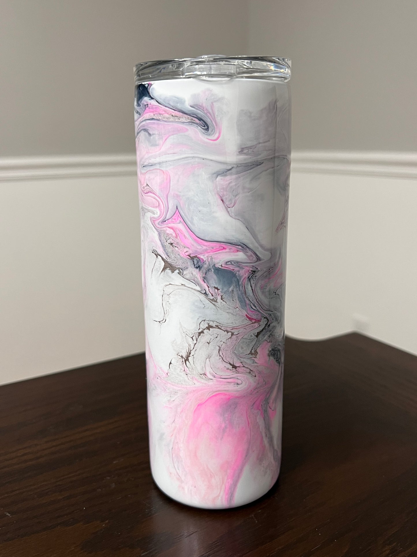 Pink Haze Marble 20oz Skinny Tumbler-Pre Made-RTS